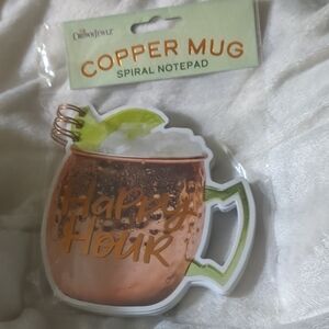 Copper Mug Spiral Notepad - Green Accent